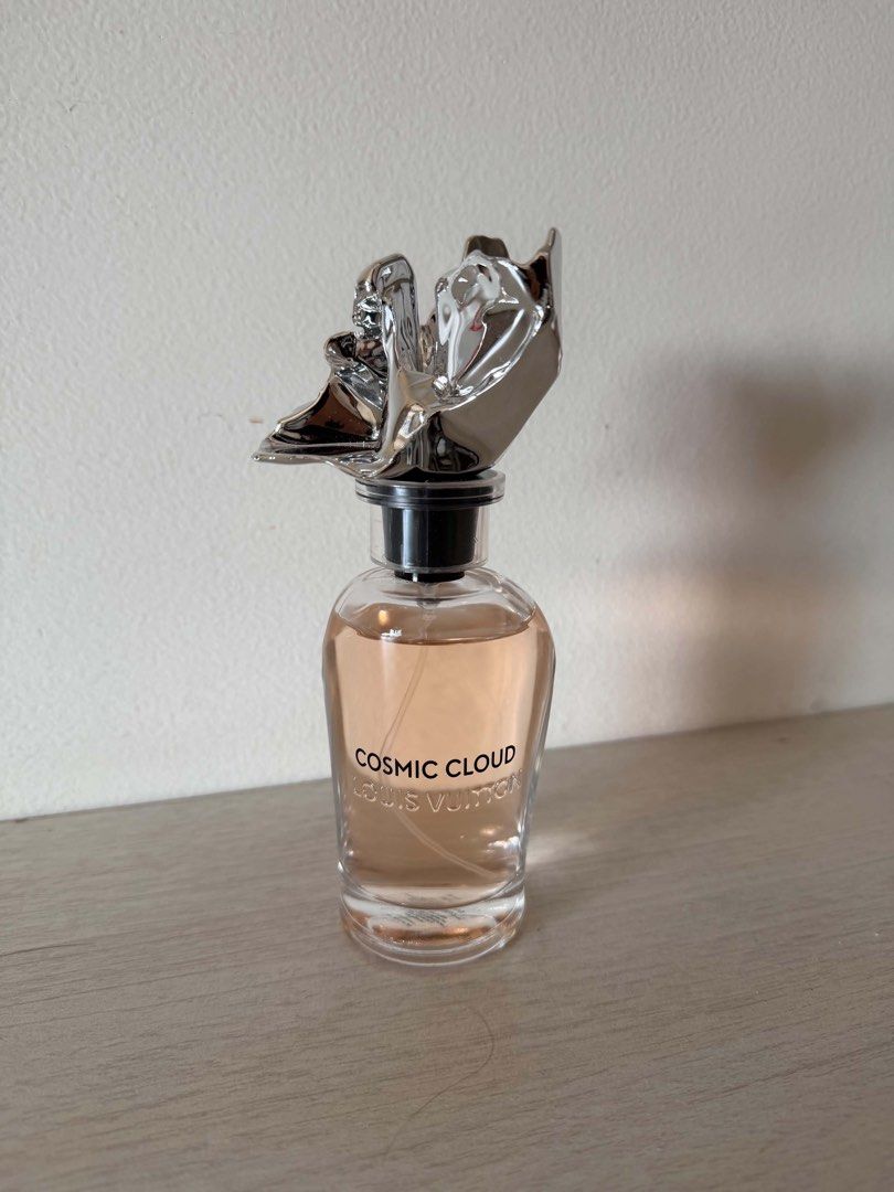 Louis Vuitton Cosmic Cloud Perfume (Category: Fragrance & Deodorants) located in Pasig City. Submitted by nikitty (Listing ID 1450668449, Image 1). Description: Class A Louis Vuitton Cosmic Cloud perfume. Beautiful floral-inspired cap. The liquid is a light pink hue. Bottle is clear glass. Great scent for everyday wear. RFS: Impulsive buying No box Can do meet up in ayala 30th pasig or pick up via lalamove (Paabono or Payment first only) last pri