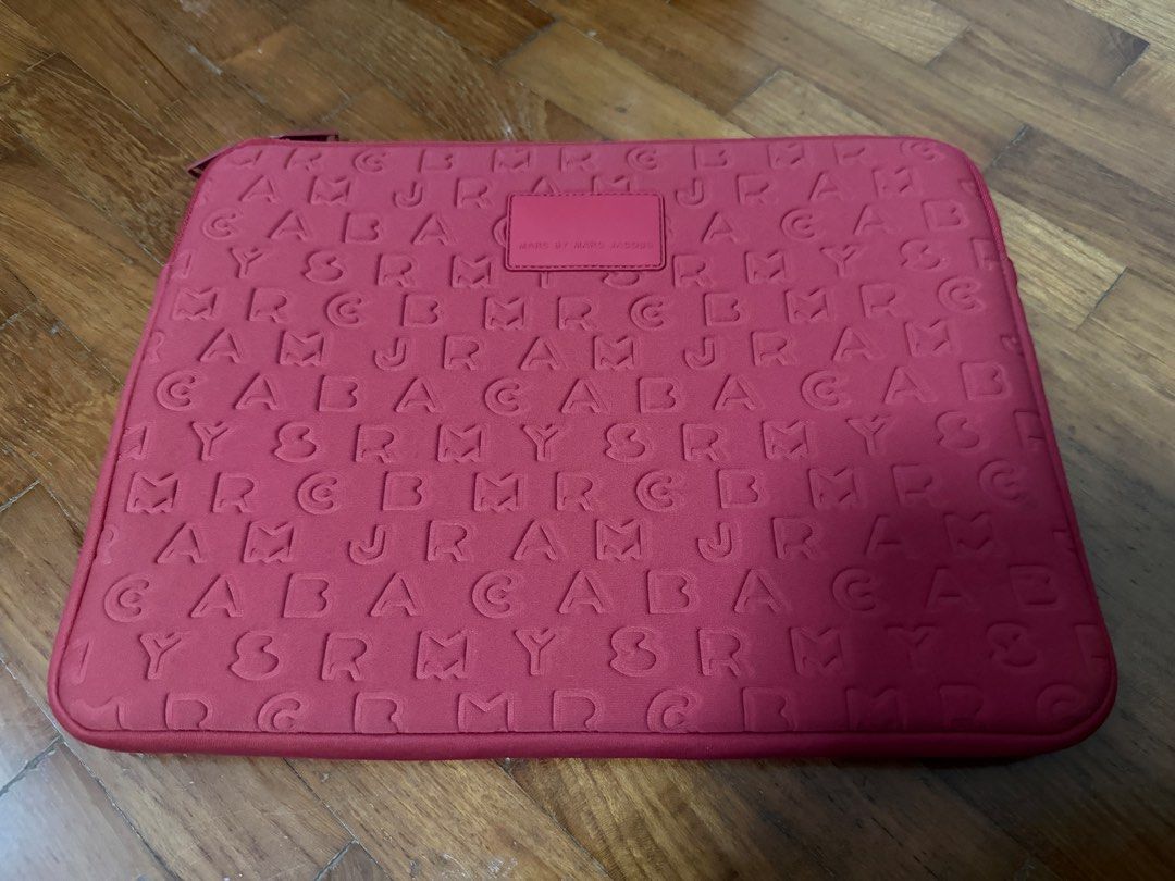 Marc by Marc Jacobs Red Monogram Laptop Sleeve