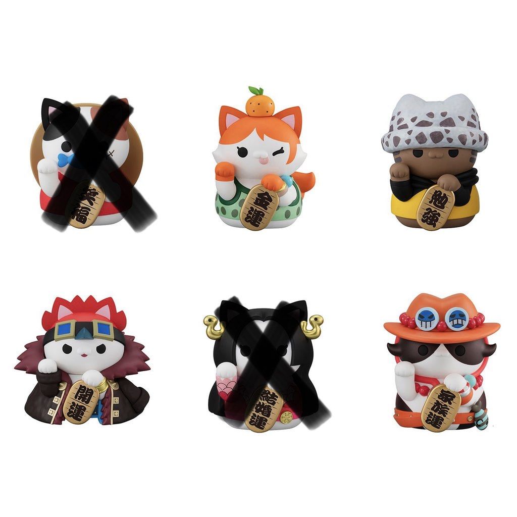 Mega Cat Project One Piece Fortune Lucky Cat Pirates Figures (Category: Figurines & Statues) located in Pasig City. Submitted by jointeamqu40916 (Listing ID 1450539325, Image 1). Description: - Cute One Piece x Mega Cat Project Fortune Lucky Cat figures - Features popular characters like Ace and Law reimagined as lucky cats - Ideal for One Piece fans and collectors - Includes original packaging - Boost your luck with these charming collectibles!.