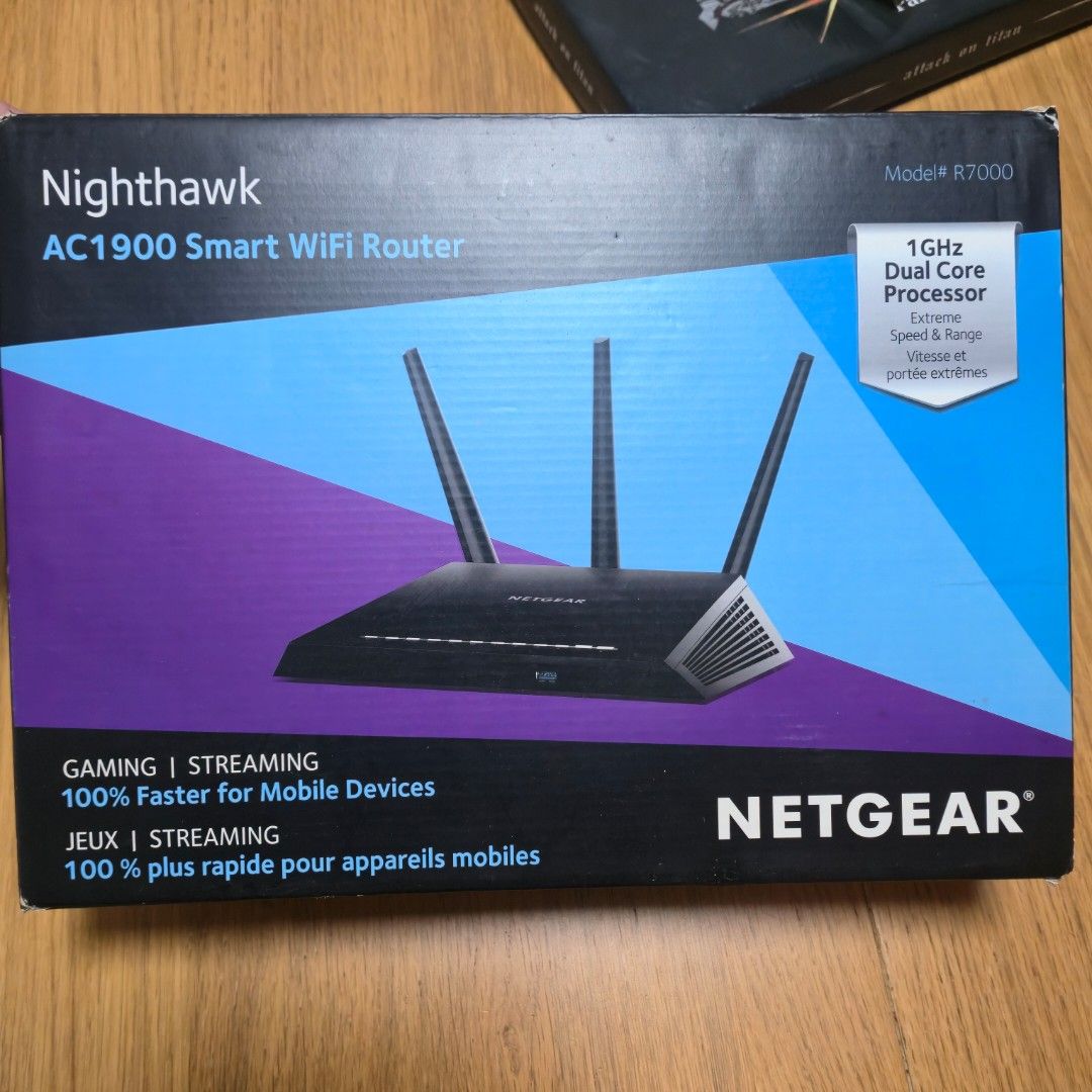 Netgear Nighthawk R7000 AC1900 Smart WiFi Router – Boxed