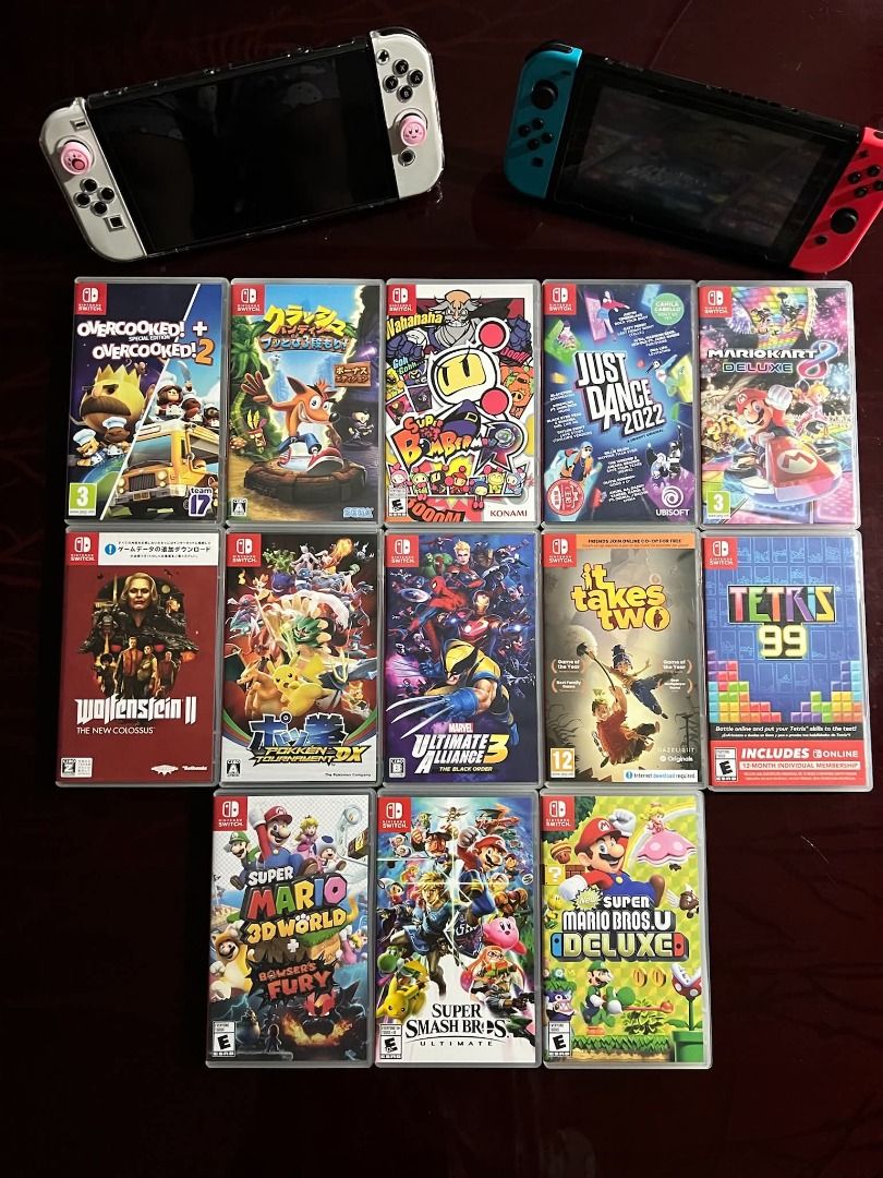 Nintendo Switch Games - Overcooked, Mario, Tetris, Just Dance & More (Category: Nintendo) located in Caloocan City. Submitted by stephenx.7 (Listing ID 1450553952, Image 1). Description: Selling Nintendo Switch Games: Overcooked! + Overcooked! 2 - SOLD Mario Kart 8 Deluxe - SOLD Super Bomberman R - P1,400 Super Mario 3D World + Bowser's Fury - P2,300 Super Mario Bros. U Deluxe - P2200 Tetris 99 - P1500 Super Smash Bros. Ultimate - P2200 Wolfenste
