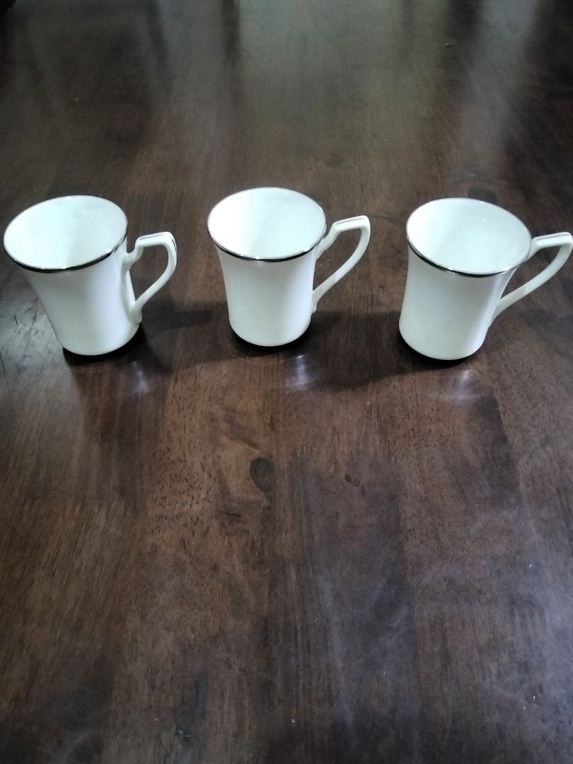 Noritake RC Teacups Set of 3 (Category: Coffee & Tea Tableware) located in Antipolo. Submitted by olayerm1213 (Listing ID 1450632869, Image 2). Description: - Set of 3 Noritake RC teacups - Classic white porcelain - Elegant silver rim detail - Perfect for tea or coffee - Lovely vintage pieces - Great for collectors or everyday use.