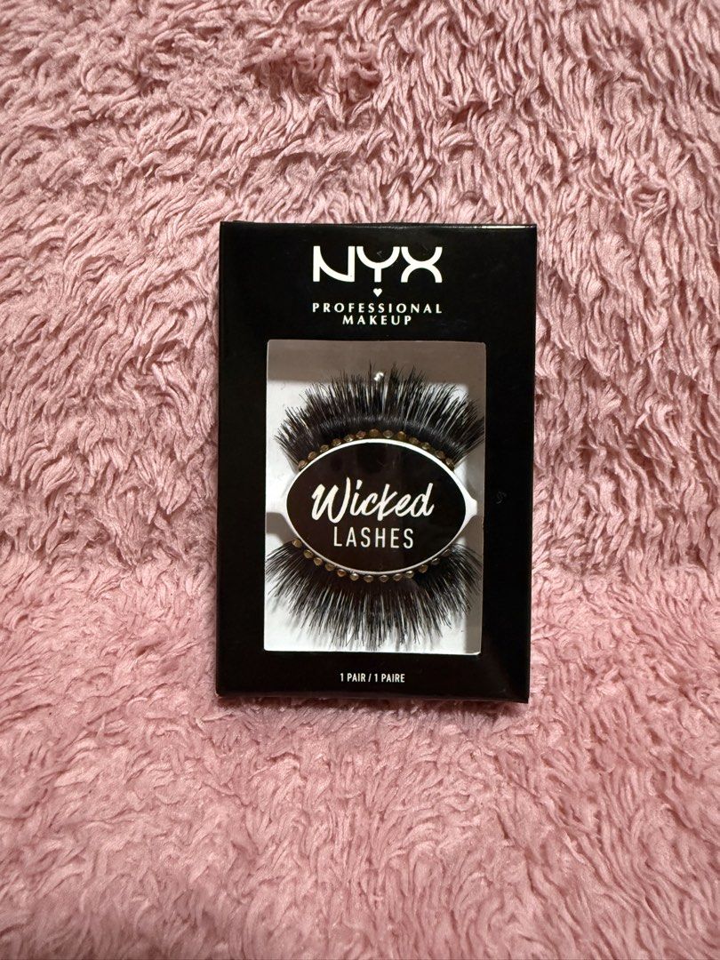 NYX Professional Makeup Wicked Lashes (Category: Makeup) located in Angeles City. Submitted by thon-thal (Listing ID 1450731915, Image 1). Description: - Brand new NYX Wicked Lashes - Dramatic style with sparkle detail - Ideal for night outs and special occasions - One pair included.