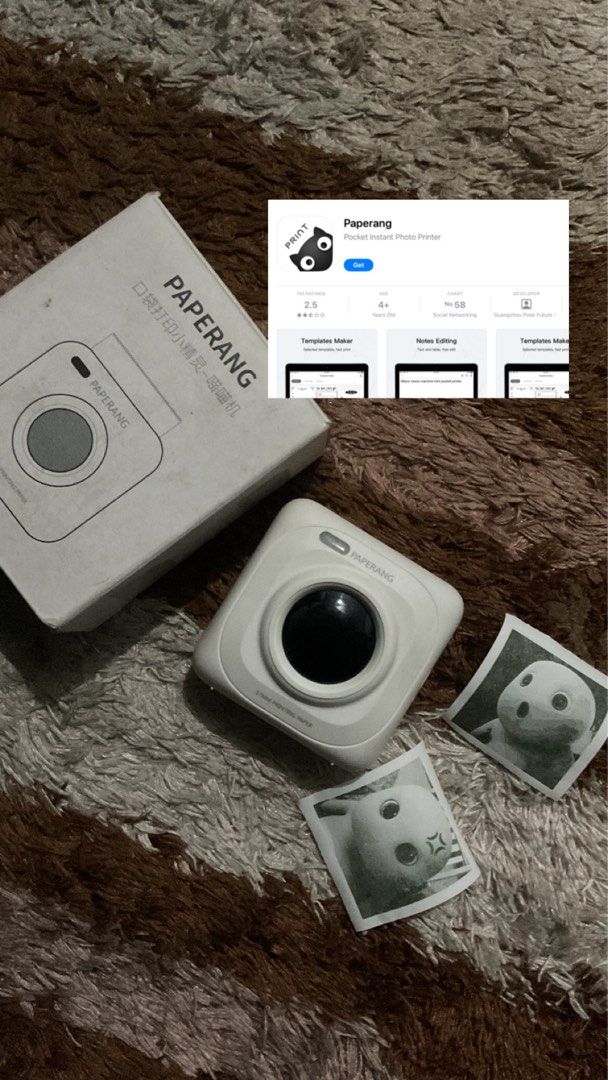 Original paperang thermal printer (Category: Other Gadgets) located in Manila. Submitted by prelovedlyco (Listing ID 1450588421, Image 2). Description: slightly used, with box & free 1 roll paper .