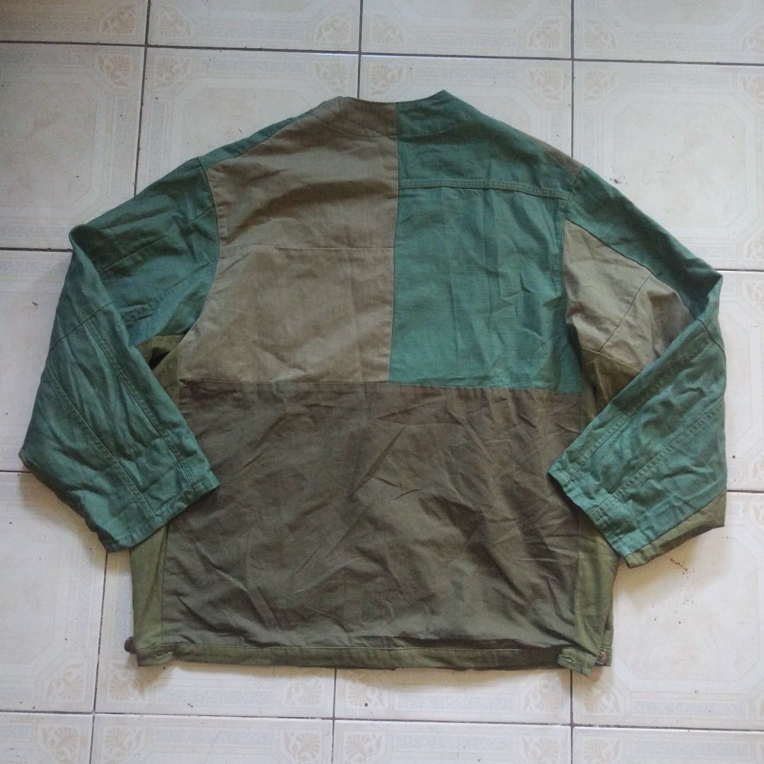 Patchwork OD Collarless Jacket L (Category: Coats, Jackets and Outerwear) located in Pasay City. Submitted by denimdude.ph (Listing ID 1450619346, Image 2). Description: no tags, fits large.