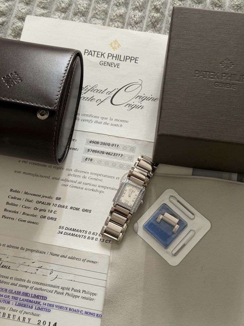 Patek Philippe Geneve Diamond Watch (Category: Luxury Watches) located in Santa Rosa. Submitted by traveljewelsnbags (Listing ID 1450729490, Image 3). Description: - Authentic Patek Philippe Geneve watch - Elegant rectangle face - Roman numeral hour markers - Sparkling diamond markers - Luxurious Two rowsdiamond bezel - 18 k solid gold - Comes with authenticity card - A truly great piece.