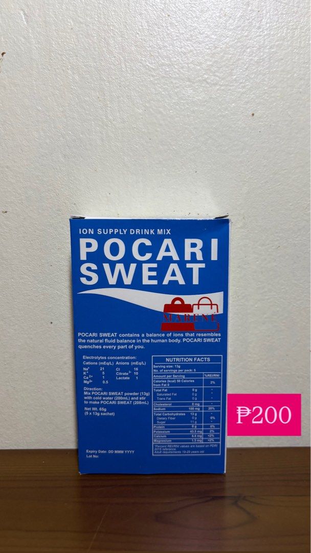 Pocari Sweat 208mL Sachet (Category: Health Food, Drinks & Tonics) located in Cagayan de Oro. Submitted by ma.ren.e (Listing ID 1450731200, Image 1). Description: 5 packs .