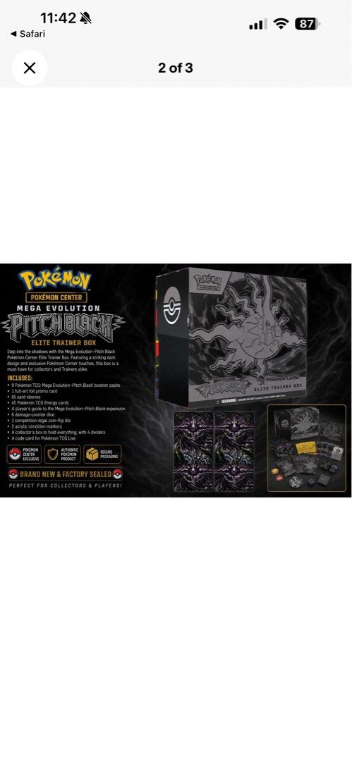 Pokemon Center Unshrinked Mega Evolution Pitch Black Elite Trainer 