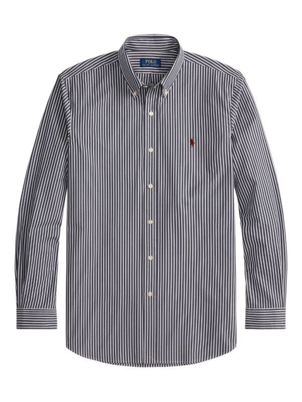 Polo Ralph Lauren Blake Striped Button-Down Shirt M (Category: Tshirts & Polo Shirts ) located in Tabaco. Submitted by emmanyul (Listing ID 1450529841, Image 1). Description: - Classic blue and white striped button-down shirt - No issues - 23x29 - Medium to Large sizing - Authentic - Brand: Polo Ralph Lauren - Fit: Blake - Material: 100% Cotton - Features: Embroidered Polo pony logo on chest - Size: Medium (M) - Versatile for smart casual or form