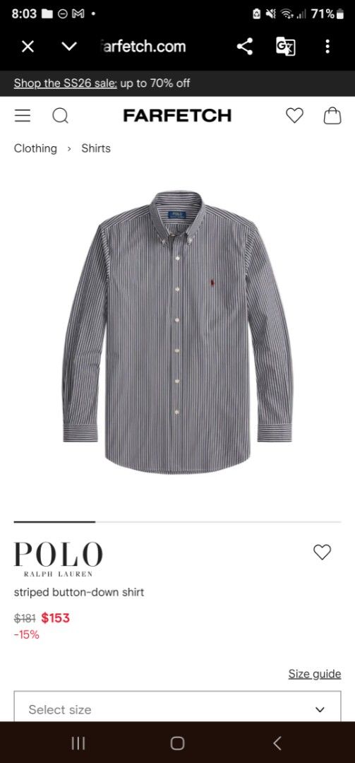 Polo Ralph Lauren Blake Striped Button-Down Shirt M (Category: Tshirts & Polo Shirts ) located in Tabaco. Submitted by emmanyul (Listing ID 1450529841, Image 2). Description: - Classic blue and white striped button-down shirt - No issues - 23x29 - Medium to Large sizing - Authentic - Brand: Polo Ralph Lauren - Fit: Blake - Material: 100% Cotton - Features: Embroidered Polo pony logo on chest - Size: Medium (M) - Versatile for smart casual or form