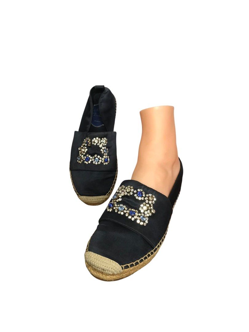 Roger Vivier Espadrilles (Category: Sneakers & Footwear) located in Baguio. Submitted by jerome09965737 (Listing ID 1450735112, Image 2). Description: - Brand: Roger Vivier - Color: Navy Blue - Style: Espadrilles - Embellishments: Crystals and blue stones on the front strap - Sole: Classic espadrille - Occasion: Perfect for dressing up or down - Features: Comfortable and stylish.