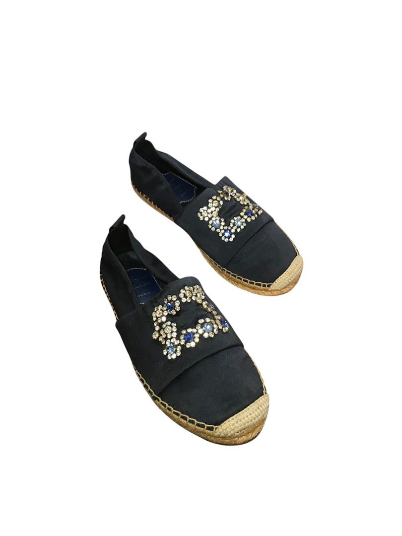 Roger Vivier Espadrilles (Category: Sneakers & Footwear) located in Baguio. Submitted by jerome09965737 (Listing ID 1450735112, Image 3). Description: - Brand: Roger Vivier - Color: Navy Blue - Style: Espadrilles - Embellishments: Crystals and blue stones on the front strap - Sole: Classic espadrille - Occasion: Perfect for dressing up or down - Features: Comfortable and stylish.
