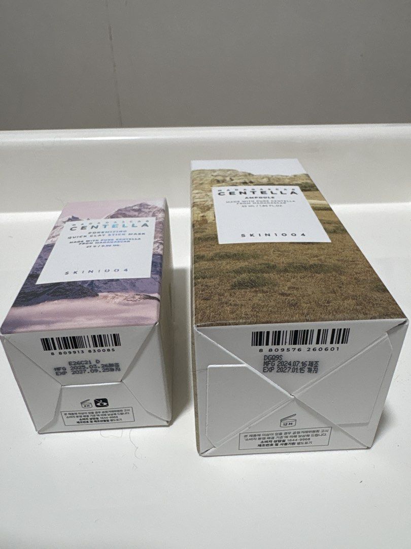 SKIN1004 Madagascar Centella Ampoule & Clay Mask (Category: Face Care) located in Quezon City. Submitted by iris.edit (Listing ID 1450580739, Image 2). Description: - SKIN1004 Madagascar Centella Ampoule: Soothes and purifies skin with pure Centella Asiatica extract. - SKIN1004 Pore-Minimizing Quick Clay Stick Mask: Targets pores and dead skin cells with pure Centella Asiatica extract. - Benefits: Calms and refreshes complexion. - Condition: Both