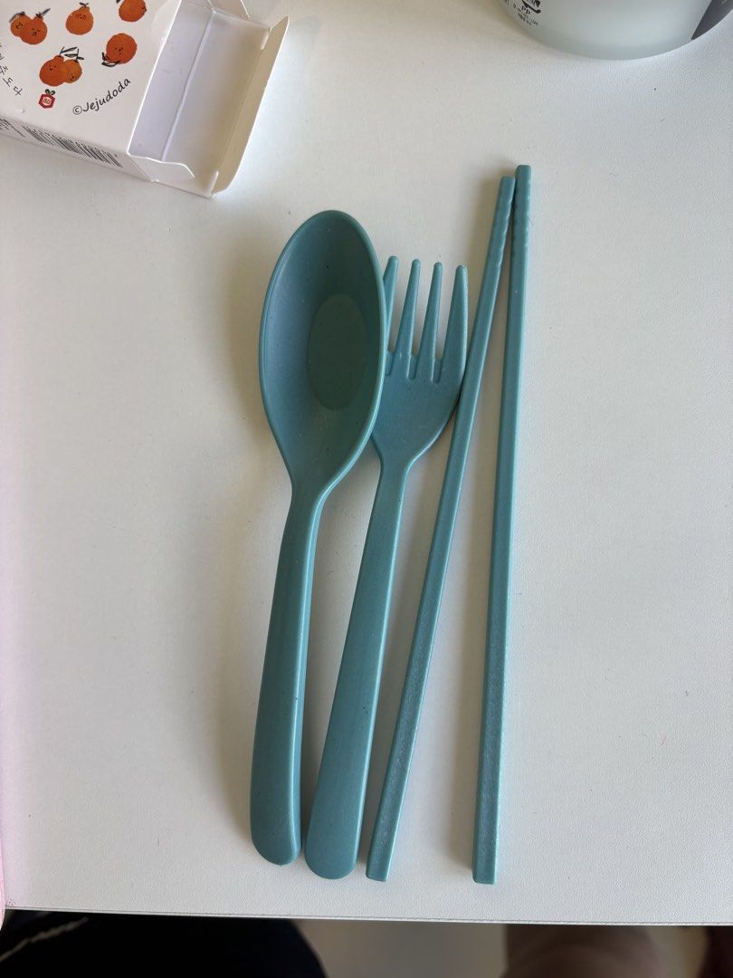 Teal Cutlery Set with Chopsticks