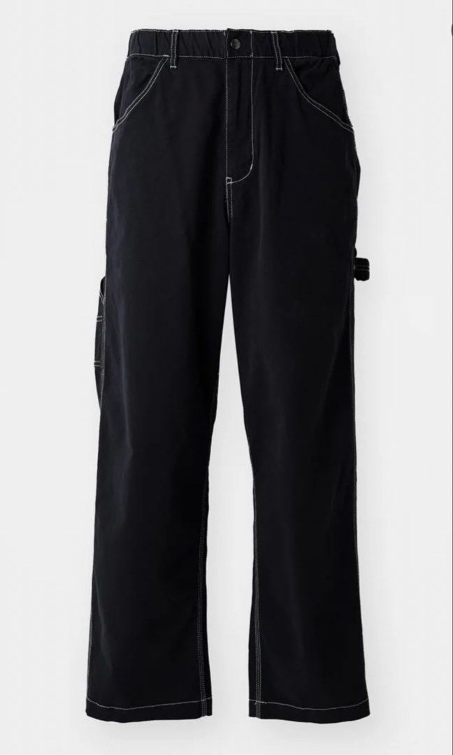 Terranova Carpenter Canvas Trousers Black (Category: Trousers) located in Manila. Submitted by debbiecoca0801 (Listing ID 1450668493, Image 1). Description: - Brand: Terranova - Color: Black - Material: Canvas - Fit: Straight leg - Details: Contrast white stitching, utility loop, multiple pockets, belt loops, buckle detail at waist - Size: 34.