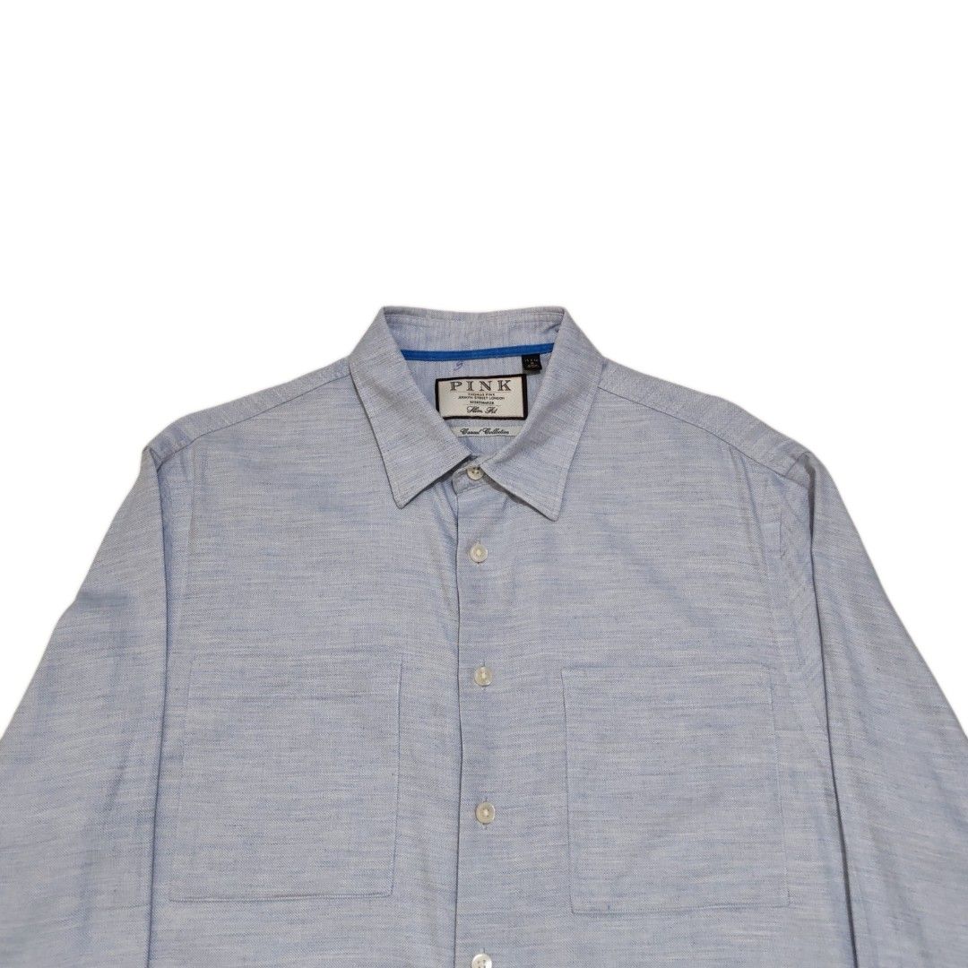 THOMAS PINK SHIRTMAKER BUTTON UP LONGSLEEVES SHIRT (Category: Formal Shirts) located in Dinalupihan. Submitted by aizzeestuffs (Listing ID 1450667818, Image 2). Description: Length:29" Width:21" Shoulder:18" Sleeves:26" Color may vary due to lighting. Pm for more Details. Old Money Luxury Designer..
