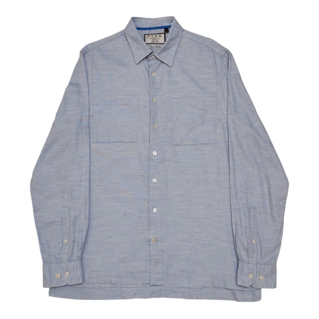 THOMAS PINK SHIRTMAKER BUTTON UP LONGSLEEVES SHIRT (Category: Formal Shirts) located in Dinalupihan. Submitted by aizzeestuffs (Listing ID 1450667818, Image 1). Description: Length:29" Width:21" Shoulder:18" Sleeves:26" Color may vary due to lighting. Pm for more Details. Old Money Luxury Designer..