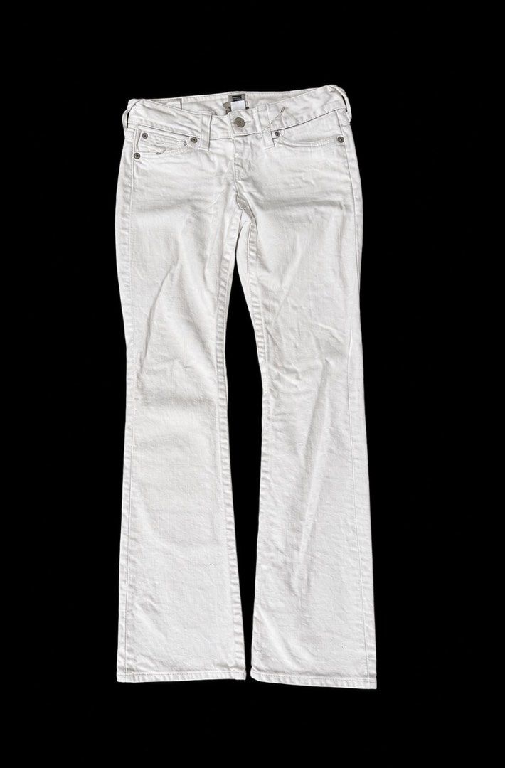 True Religion White Denim Jacket and Jeans Set (Category: Coats, Jackets and Outerwear) located in Manila. Submitted by yves2ks (Listing ID 1450729403, Image 3). Description: - White denim jacket and bootcut jeans set - Jacket features button closure and pockets - Jeans have a classic five-pocket design - Made from a comfortable cotton and elastane blend - Ideal for creating a stylish casual look.