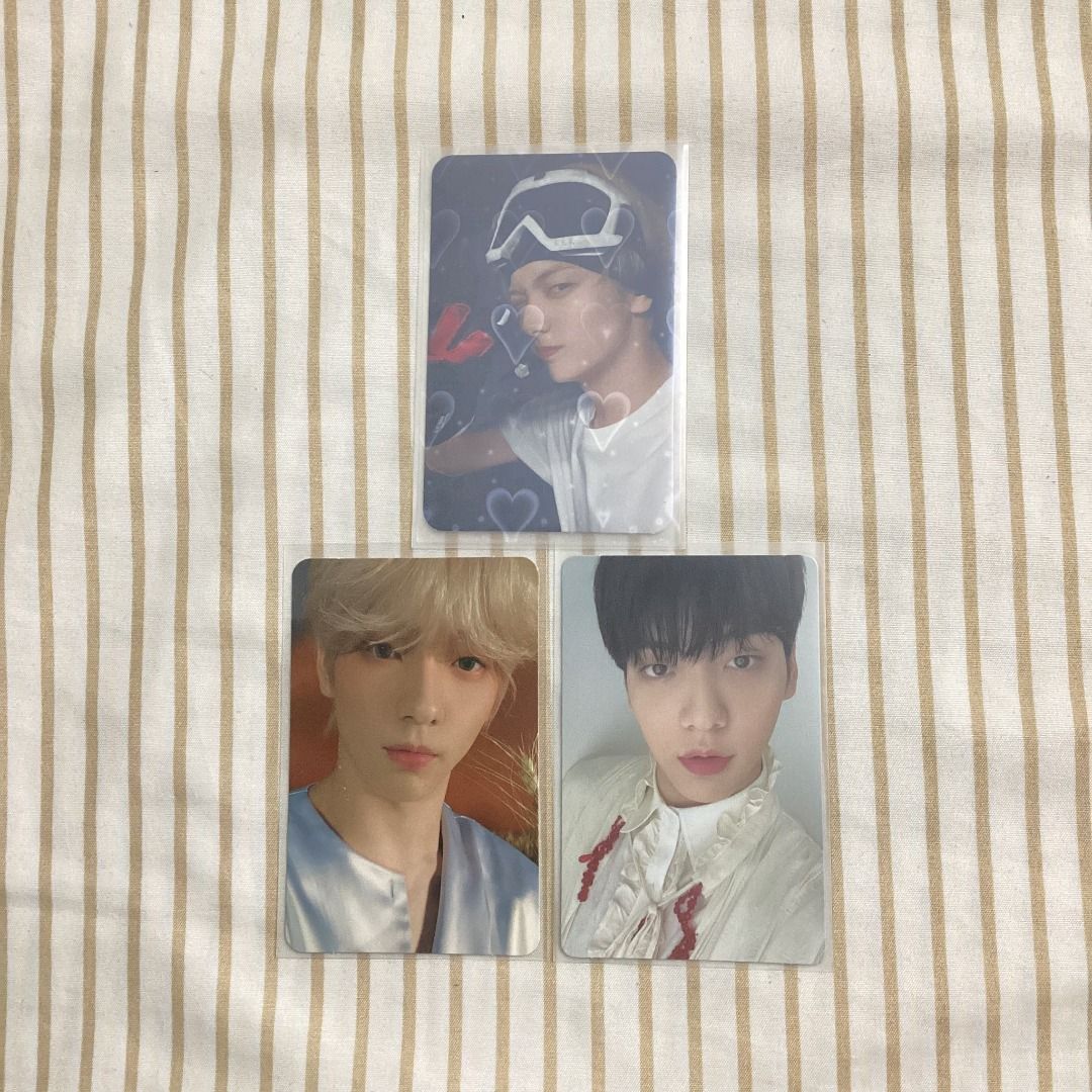 TXT TOMORROW X TOGETHER Soobin Photocards Set (Category: K-Wave Merchandise) located in Caloocan City. Submitted by ynzzzno (Listing ID 1450658022, Image 1). Description: TXT SOOBIN OFFICIAL PHOTOCARD — official and onhand — top: minisode 3 promise benefit pop up md — left: minisode 3 light cu pob — right: good boy gone bad or tcc freeze or foe album pc * do not claim if sensitive * there can be slight scratches * will ship with toploader + carto
