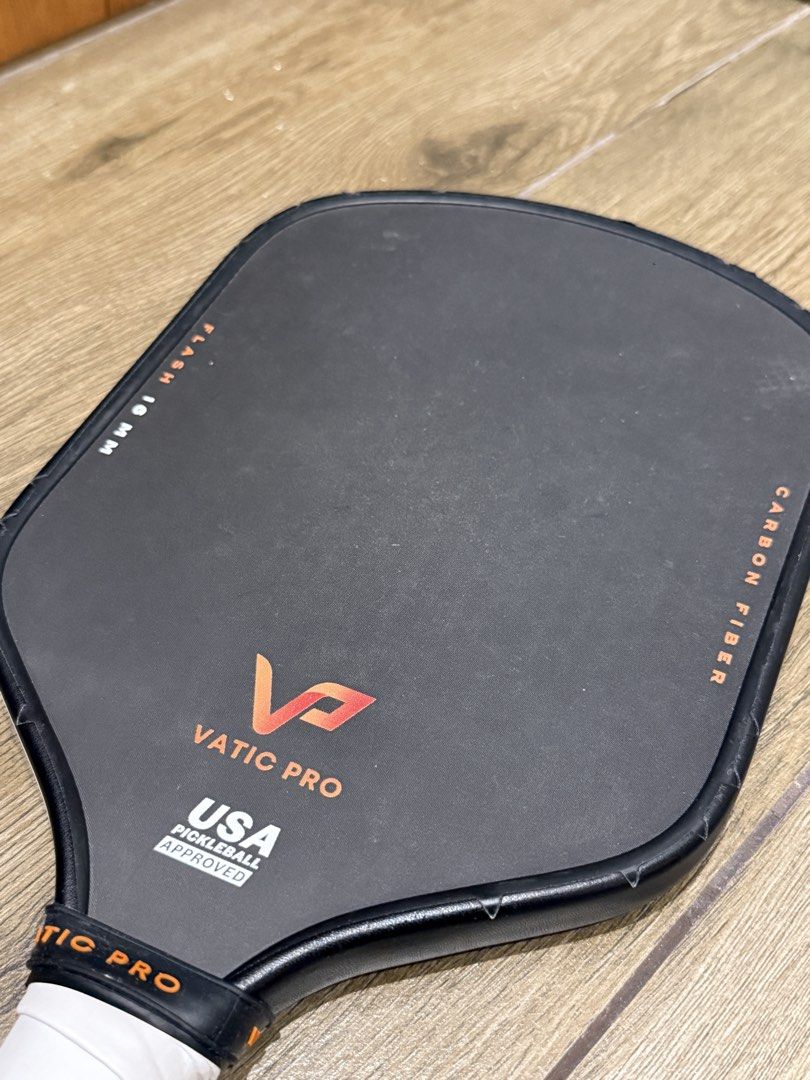 Vatic Pro Flash 16mm (Category: Racket and Ball Sports) located in Pasig City. Submitted by ichbinq (Listing ID 1450705972, Image 3). Description: Vatic Pro Flash pickleball paddle - 16mm thickness - Carbon fiber surface - White Yonex overgrip (new) ₱4,500 Ortigas Center, Pasig City.