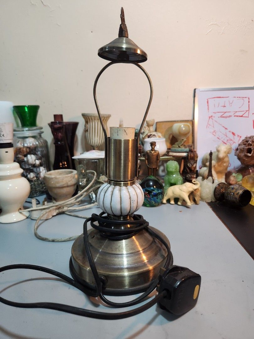 Vintage Carramar Lighting Brass & Ceramic Touch Control Table Lamp Base ✨ (Category: Lighting) located in Baguio. Submitted by tindahanbagtown2600 (Listing ID 1450717988, Image 1). Description: No Bulb | Working Vintage Carramar Lighting Brass & Ceramic Touch Control Table Lamp Base ✨ ​Brand: Carramar Lighting (United Kingdom) — Authentic import piece with original factory label intact on the base. Voltage: 230/240V (Safe and fully compatible wit