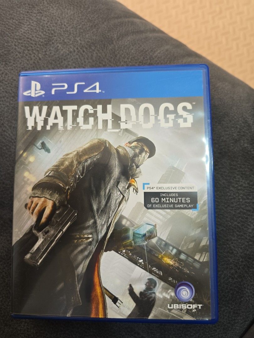 Watch Dogs PS4 Game (Category: PlayStation) located in Pasig City. Submitted by cesar2 (Listing ID 1450578211, Image 1). Description: - Watch Dogs for PlayStation 4 - Explore a hyper-connected Chicago - Play as Aiden Pearce, a vigilante hacker - Hack into the city's infrastructure - Includes 60 minutes of exclusive gameplay - Get it now!.