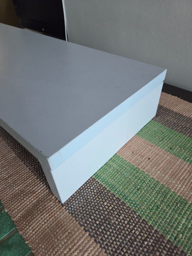 White Monitor Stand Riser Shelf (Category: Office Furniture & Fixtures) located in Makati City. Submitted by shoppreloved_ (Listing ID 1450698593, Image 3). Description: - White monitor stand with a simple, clean design. - Lifts your monitor to an ergonomic viewing height. - Perfect for decluttering and organizing your desk space. - Built with sturdy construction for durability. STURDY rfs: no longer in use for pickup in Makati.
