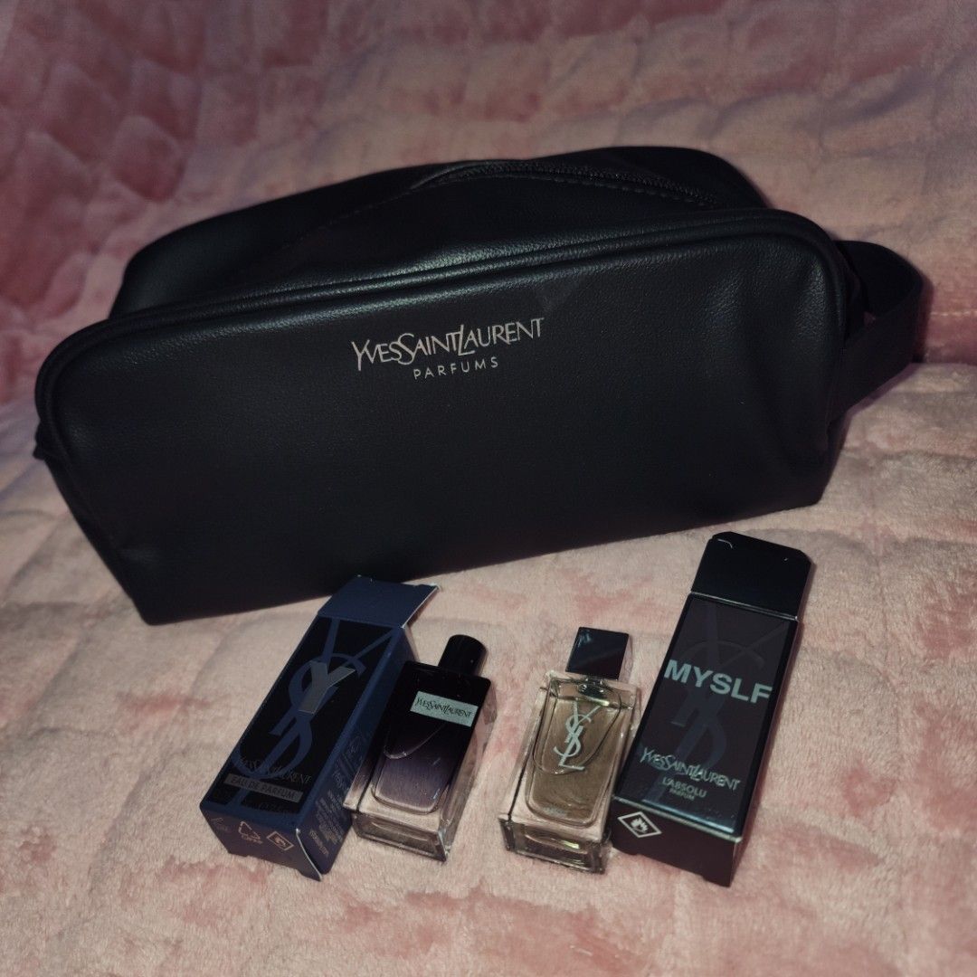 YSL MEN POUCH AND 2PCS 7.5ML DAB TYPE PERFUME (Category: Belt bags, Clutches and Pouches) located in Quezon City. Submitted by rjdeclutterings (Listing ID 1450674588, Image 2). Description: AUTHENTIC. PLS CHECK MY PAGE "AJASCENT PARFUMS 2" FOR VOUCHES. YOU CAN ALSO CHECK MY PROFILE FOR REVIEWS. I ONLY SELL AUTHENTIC ITEMS FROM TESTED AND TRUSTED SOURCES. 📍BATASAN, QC.