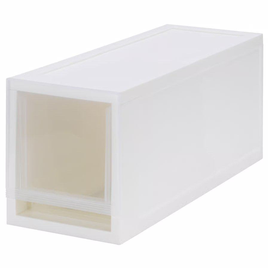 (4 boxes) IKEA SOPPROT Stackable Storage Boxes with Drawers - White498168379349422081