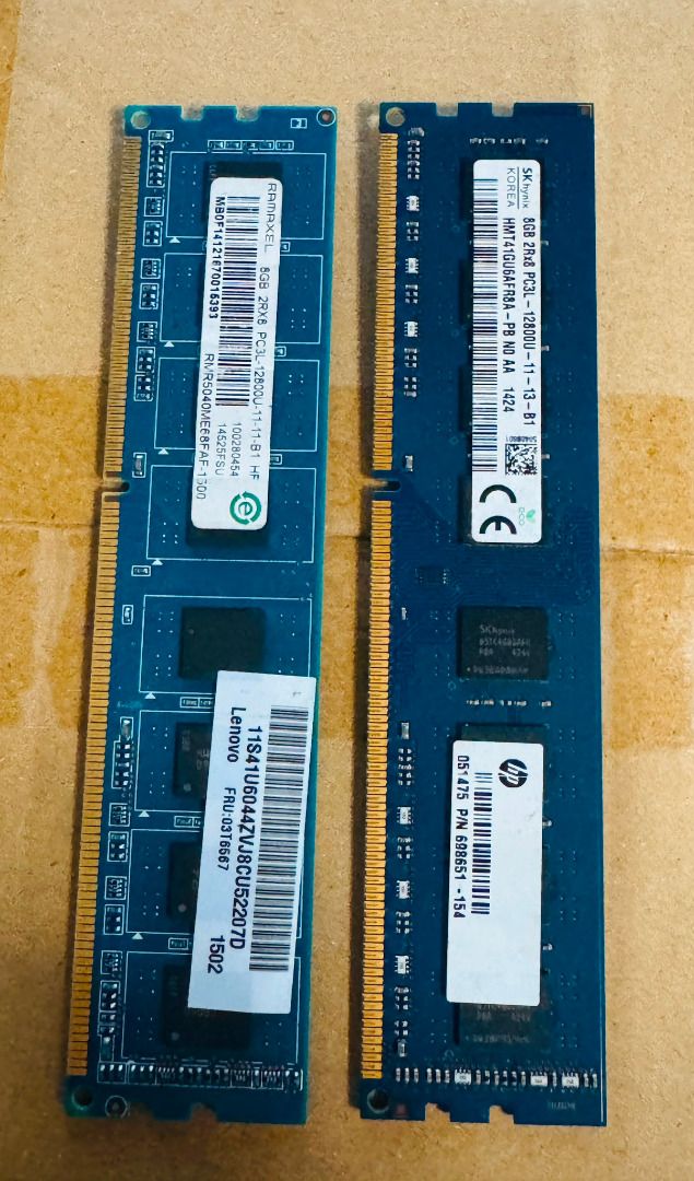 8GB DDR3 PC3L-12800 PC RAM Modules