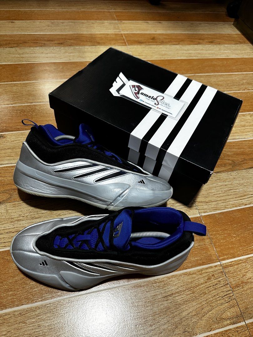 Adidas Dame 9 ‘Silver Metallic’ (Category: Sneakers) located in Manila. Submitted by lamelosoles_ (Listing ID 1447152855, Image 1). Description: Adidas Dame 9 ‘Silver Metallic’ For Sale • For Trade With OG Box 9.3/10 Condition (Used 4x) Size 10.5 Honest Issues: Signs of Usage Pics Posted ₱2999❗️(₱7500 srp and way below market) Near QC Congressional/Visayas Ave/FisherMall Location (Meetups) Lalamove and GCash (Shipping) @lamelosoles_ is not affili