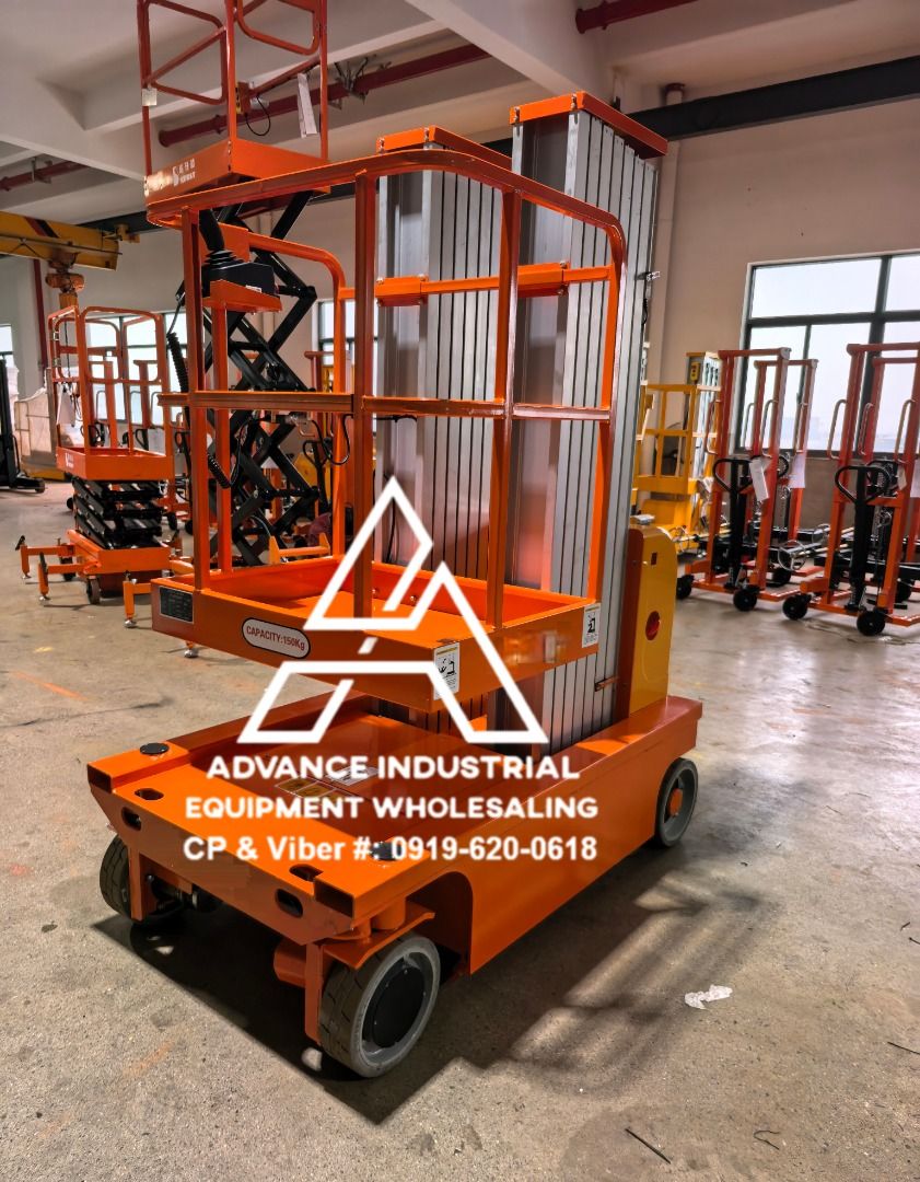 Aerial Work Platform Scissor Lift (Category: Wedges) located in Quezon City. Submitted by msochea (Listing ID 1447270151, Image 3). Description: - Extralift Aerial Work Platform - Ideal for reaching high places - Color: Orange and Silver - Compact design for easy maneuverability - Available for viewing - Contact us for more details.
