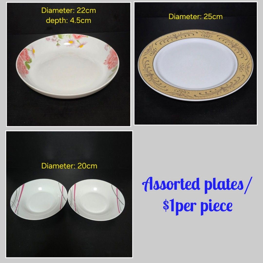 Assorted Plates - $1 Each (Moving out/Clearance sale)