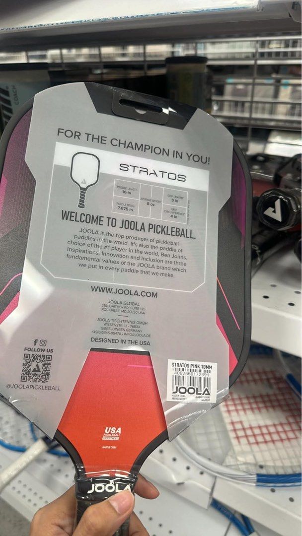 AUTHENTIC JOOLA Stratos Pickleball Paddle (Category: Racket and Ball Sports) located in Cainta. Submitted by trufflecake (Listing ID 1447197465, Image 3). Description: - JOOLA Stratos SC pickleball paddle - Designed in the USA - From JOOLA, a top global pickleball paddle producer - Built for champions - Elevate your game today!.
