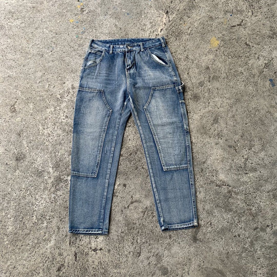 Blue Wash Carpenter Jeans (Category: Jeans) located in Polangui. Submitted by b0ssl00ts (Listing ID 1447119988, Image 1). Description: - Blue wash jeans with a carpenter style - Unique paneling on the legs - Button and zip closure - Side loop detail - Size: 31.
