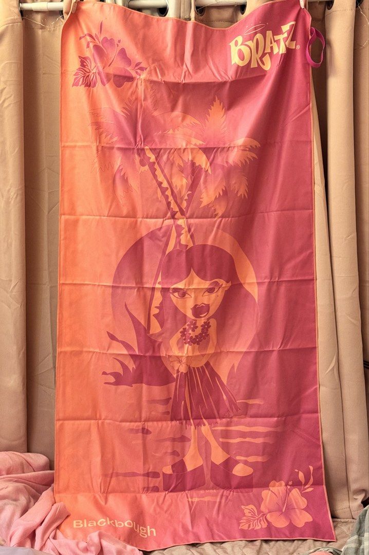 Bratz Reversible Beach Towel (Category: Bedding & Towels) located in Cainta. Submitted by mgcloset (Listing ID 1447239373, Image 3). Description: 🩷 Blackbough Swim x Bratz Reversible ✨ Brand New with Tags 🧡 🏖️ Reversible Beach Towel • 160 × 80 cm • Reversible (2 designs in 1) • Lightweight & quick-drying • Includes matching drawstring pouch • Available: 4 pcs each only • Php 1,500.