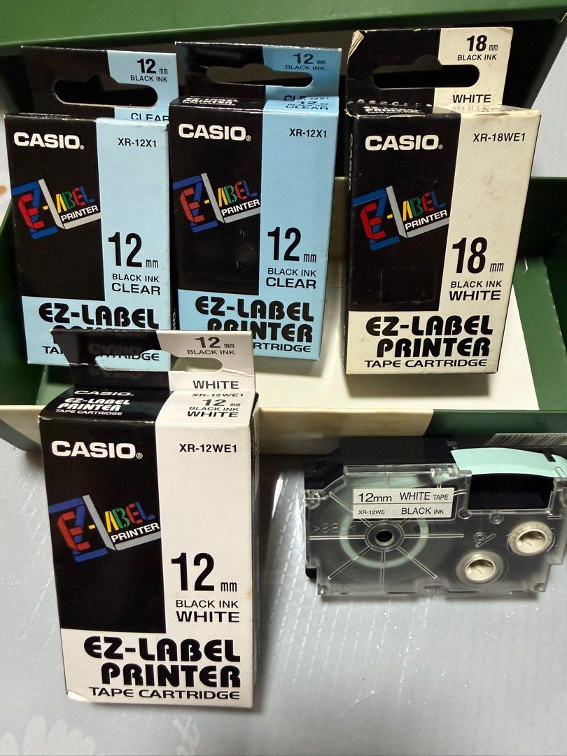 Casio EZ-Label Printer Tape Cartridges - 12mm & 18mm
