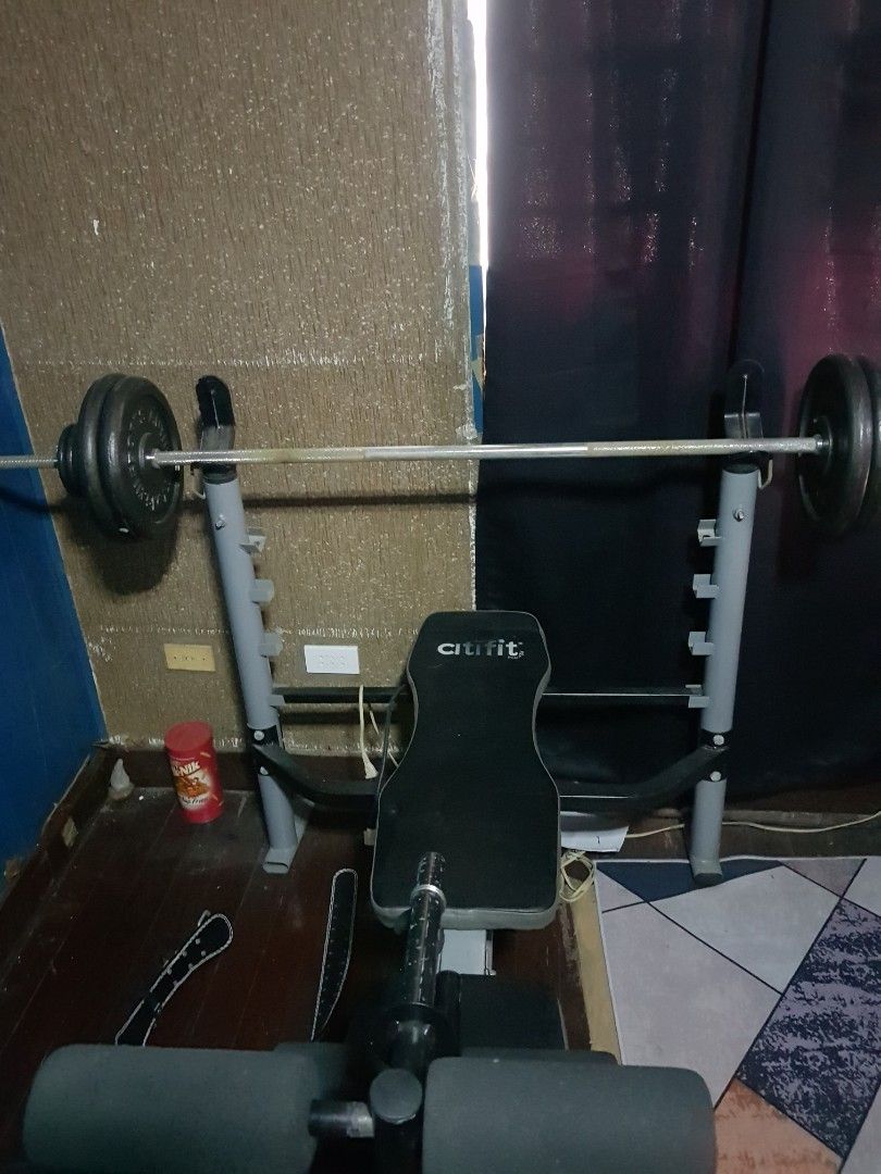 Citifit Weight Bench and leg lifter only (Category: Weights & Dumbbells) located in Quezon City. Submitted by heavenleigh88qm (Listing ID 1447158960, Image 2). Description: - Citifit weight bench - do not Includes barbell and weight (for demo purpose only) - Perfect for home gym setup - Ready for its next owner! bought at tobys for p7500 brand citifit.