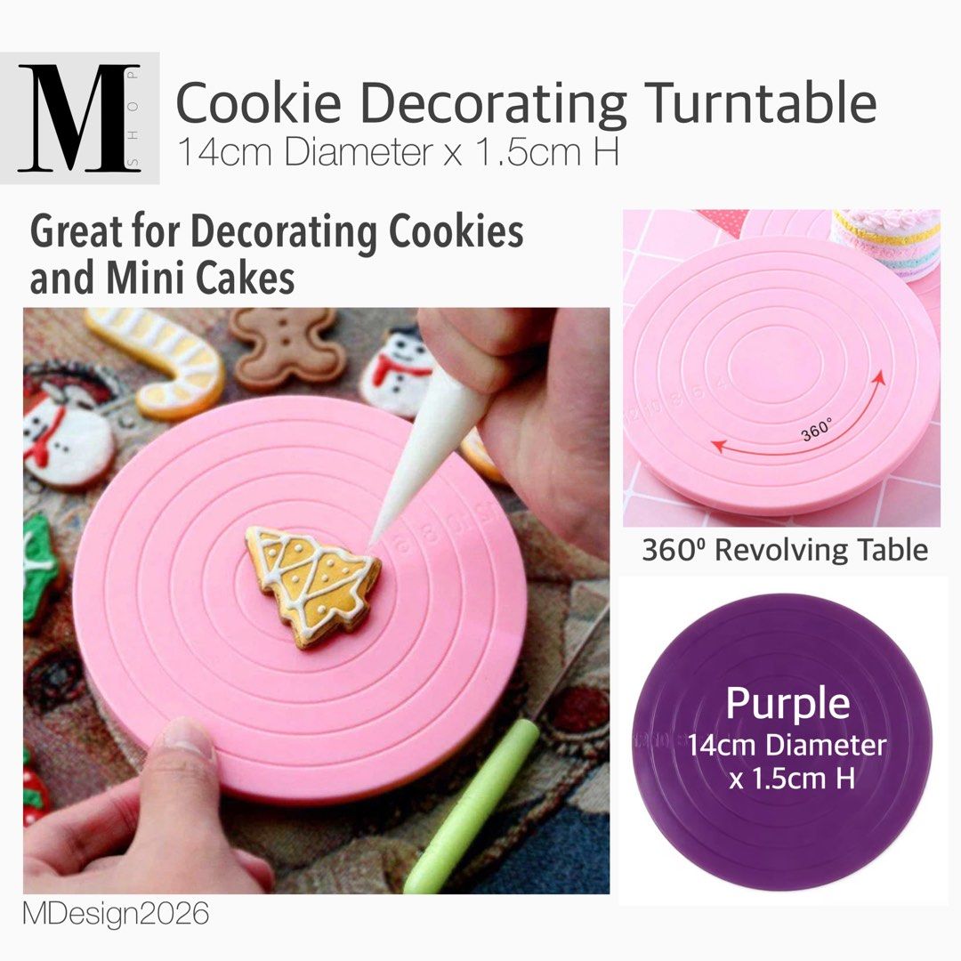 Cookie Decorating Turntable (Category: Bakeware) located in Manila. Submitted by mshopmla (Listing ID 1447132702, Image 2). Description: Cookie Decorating Turntable 14cm Dia. x 1.5cm Great for decorating Cookies and Mini Cakes PRoduct Code: CMCDT-1 Price: Php 150.00 each #cookiedecoratingturntable #minicakes #MShop #MShopmla #theMFMshop.