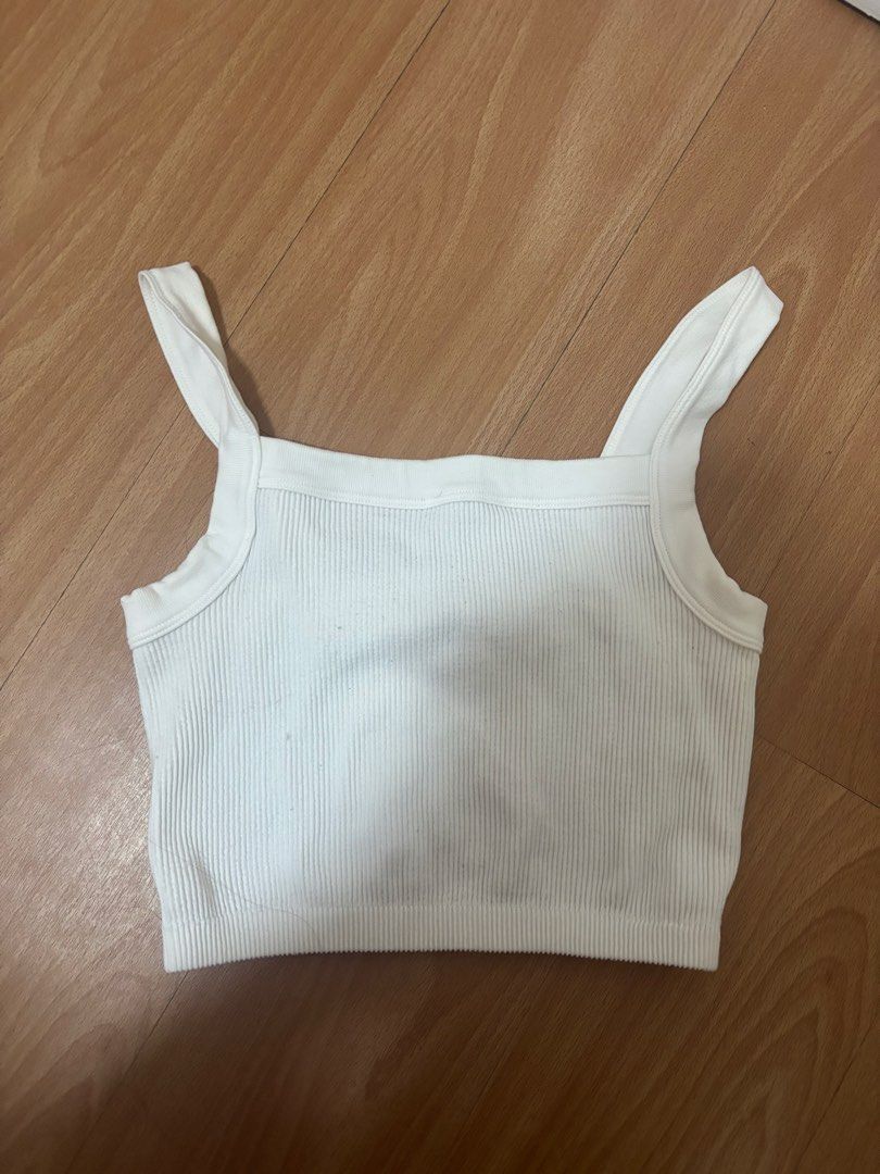 Cotton On White Ribbed Square Neck Crop Top (Category: Shirts) located in Manila. Submitted by __elizeg (Listing ID 1447190290, Image 1). Description: - Basic white ribbed crop top - Square neckline with thick straps - Stretchy and comfortable material Have this in black too :).