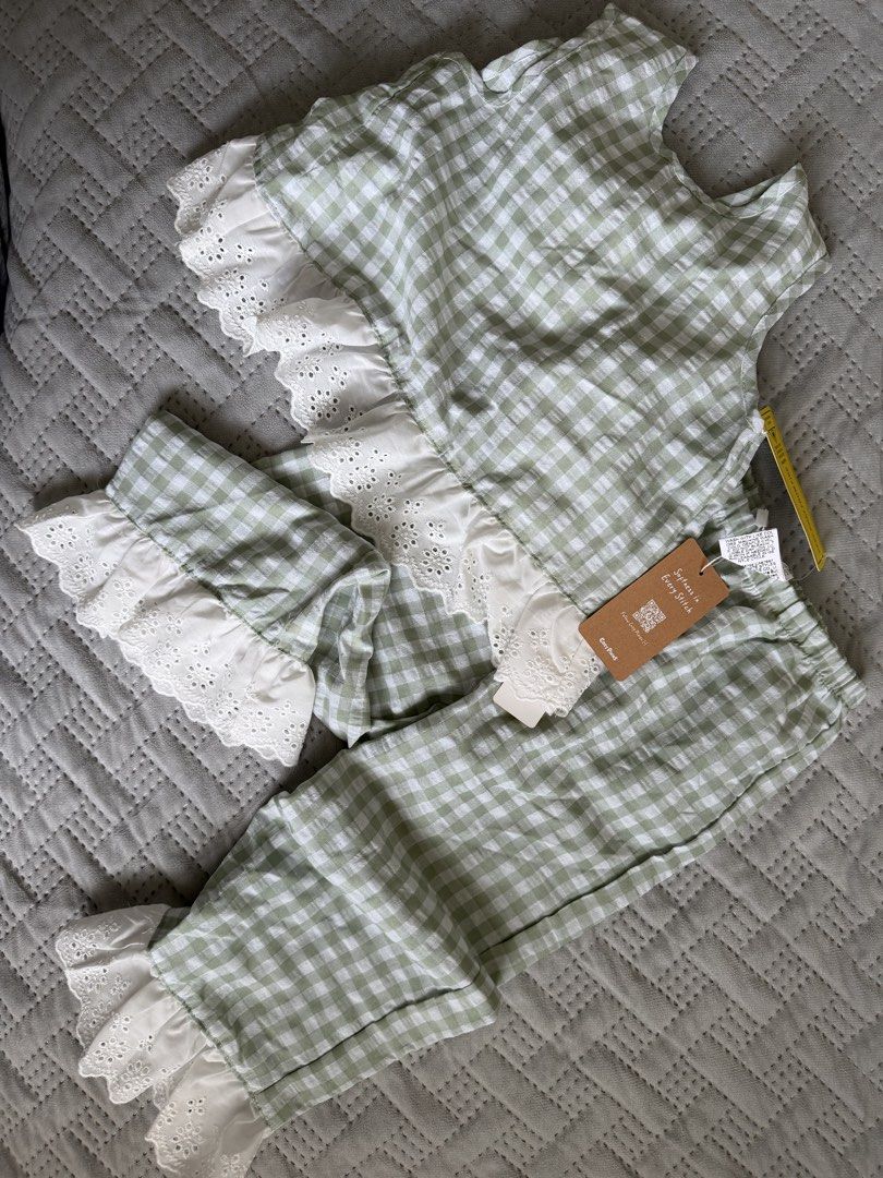 Cozy Pixies Gingham Set with Lace Trim (Category: Babies & Kids Fashion) located in Marikina City. Submitted by jyus21 (Listing ID 1447137346, Image 1). Description: SIZE ON TAG: 2-3y Comes with original tag & pouch Location: Marikina Shipping: j&t or Lalamove/Grab for same day delivery within Metro Manila.