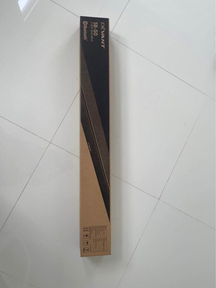 Devant SB-50 2.0CH Soundbar Brandnew (Category: Soundbars, Speakers & Amplifiers) located in Manila. Submitted by sheens9 (Listing ID 1447292795, Image 2). Description: - Devant SB-50 Soundbar - 2.0 Channel System - Connects via Bluetooth or AUX IN - Perfect for enhancing your TV audio experience - Comes with original box Devant Soundbar SB-50 2.0CH FOR SALE ONLY 3,500 nalang!! BRANDNEW AND SELAED NEVER BEEN OPENED. RFS: declutterring for pickup 