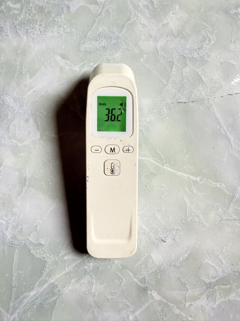 Digital Infrared Thermometer (Category: Health Monitors & Weighing Scales) located in General Santos City (Dadiangas). Submitted by ssssshhhhhhhhh (Listing ID 1447196138, Image 1). Description: Easy to use digital thermometer. Measures body and surface temperatures. Shows readings clearly on the green display. Simple button controls for mode and settings. Great for quick temperature checks at home. Requires batteries (not included)..
