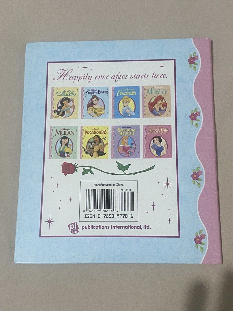 Disney Princess Storybook Collection Set (Category: Children's Books) located in Marikina City. Submitted by sansa16 (Listing ID 1447182529, Image 3). Description: - SET PRICE: ₱650 - INDIV: ₱200 - Set of 4 Disney Princess storybooks - Includes: Mulan, Beauty and the Beast, Sleeping Beauty, Pocahontas - Perfect for bedtime stories or independent reading - Features bright illustrations and engaging tales - A great gift for young Disney fans.