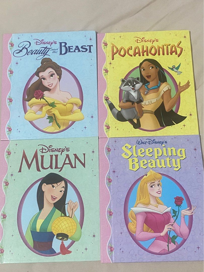 Disney Princess Storybook Collection Set (Category: Children's Books) located in Marikina City. Submitted by sansa16 (Listing ID 1447182529, Image 1). Description: - SET PRICE: ₱650 - INDIV: ₱200 - Set of 4 Disney Princess storybooks - Includes: Mulan, Beauty and the Beast, Sleeping Beauty, Pocahontas - Perfect for bedtime stories or independent reading - Features bright illustrations and engaging tales - A great gift for young Disney fans.