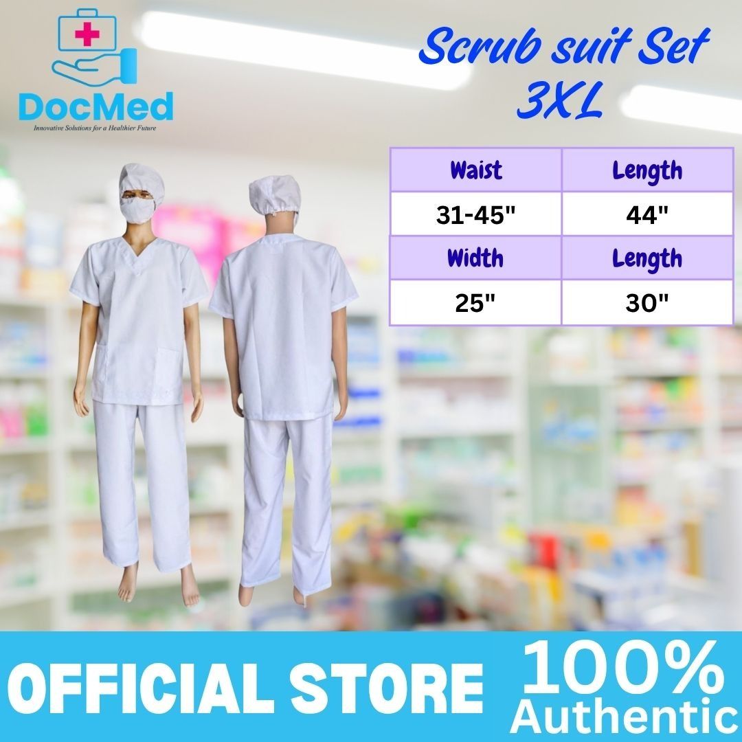 DOCMED SCRUB SUIT (WHITE) 3XL (Category: Medical Supplies & Tools) located in Quezon City. Submitted by dxs_zyra (Listing ID 1447165682, Image 1). Description: .