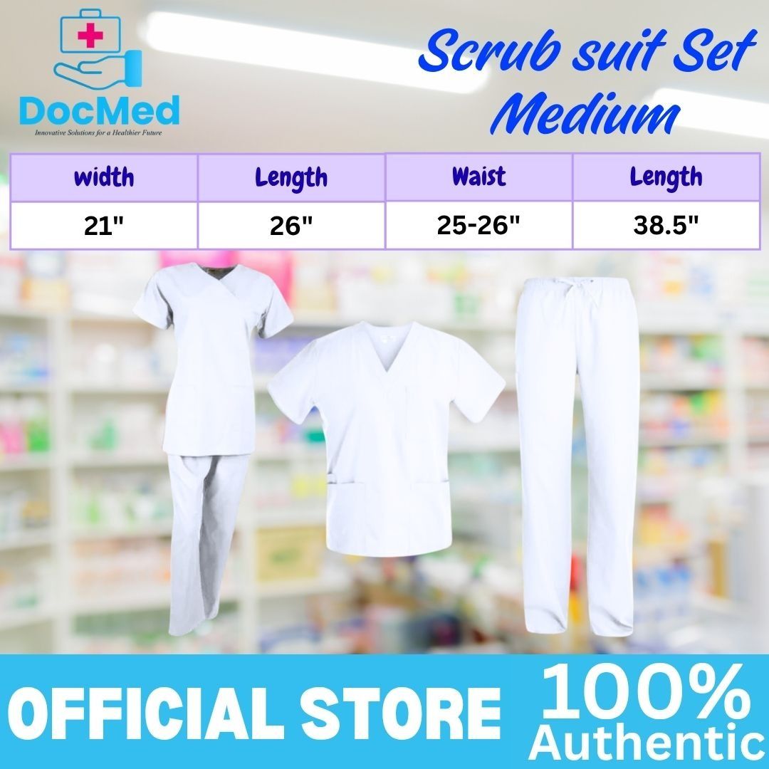 DOCMED SCRUB SUIT (WHITE) MEDIUM (Category: Medical Supplies & Tools) located in Quezon City. Submitted by zyra26 (Listing ID 1447165236, Image 1). Description: .
