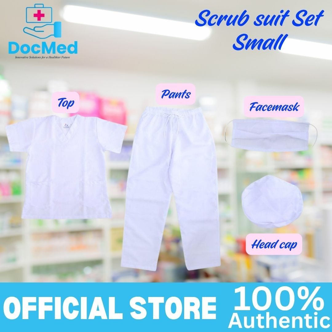 DOCMED SCRUB SUIT (WHITE) SMALL (Category: Medical Supplies & Tools) located in Quezon City. Submitted by zyra26 (Listing ID 1447164978, Image 2). Description: .