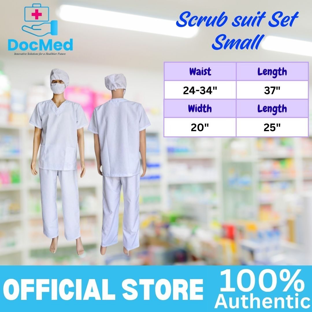 DOCMED SCRUB SUIT (WHITE) SMALL (Category: Medical Supplies & Tools) located in Quezon City. Submitted by zyra26 (Listing ID 1447164978, Image 1). Description: .
