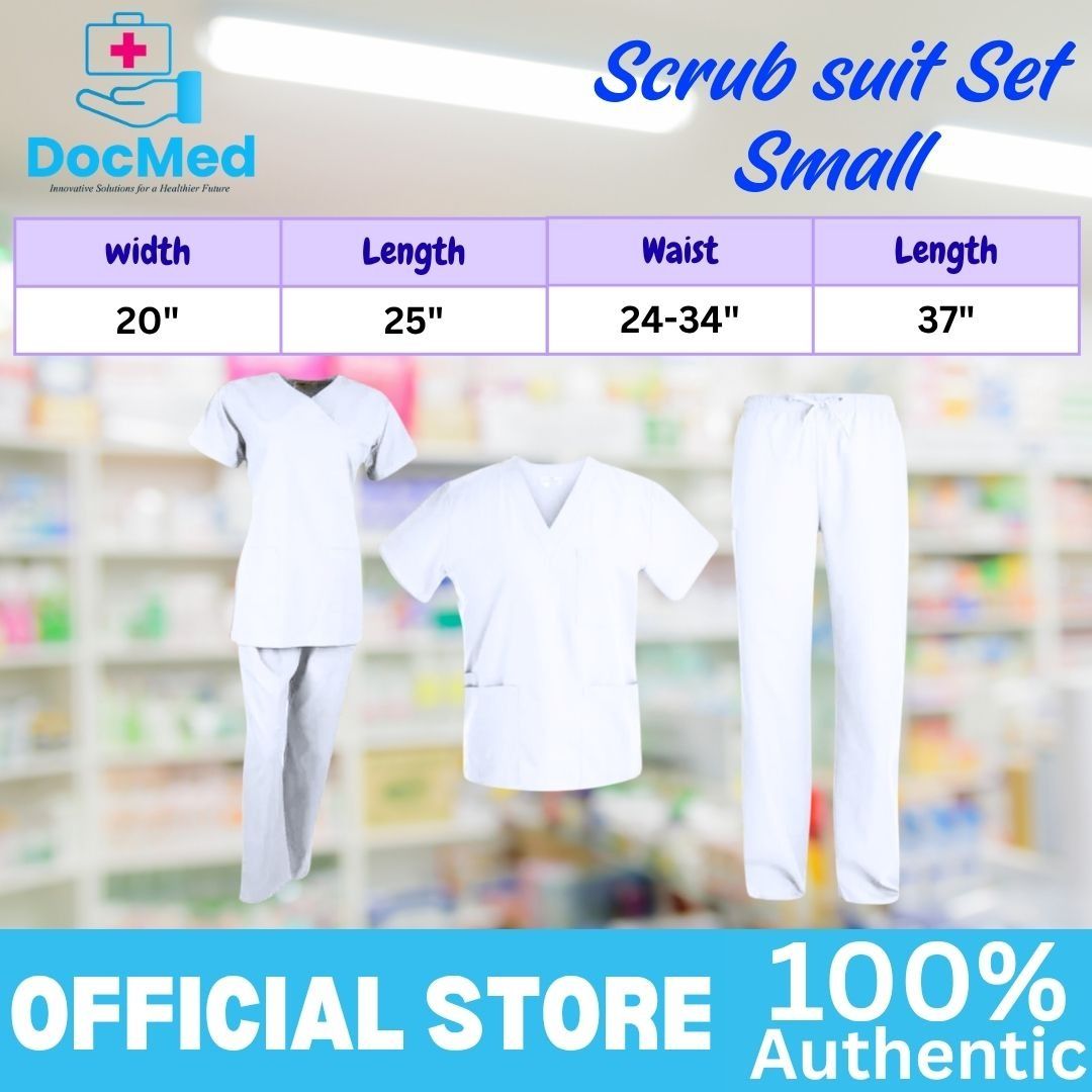 DOCMED SCRUB SUIT (WHITE) SMALL (Category: Medical Supplies & Tools) located in Quezon City. Submitted by zyra26 (Listing ID 1447164978, Image 3). Description: .